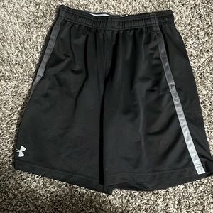 Black under armor athletic shorts.